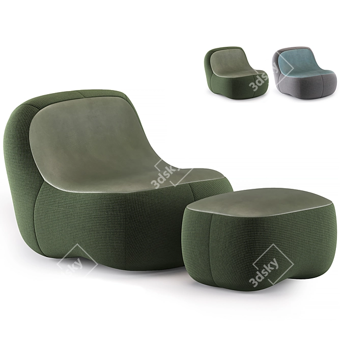 Modern Dino Armchair Set 3D model image 18