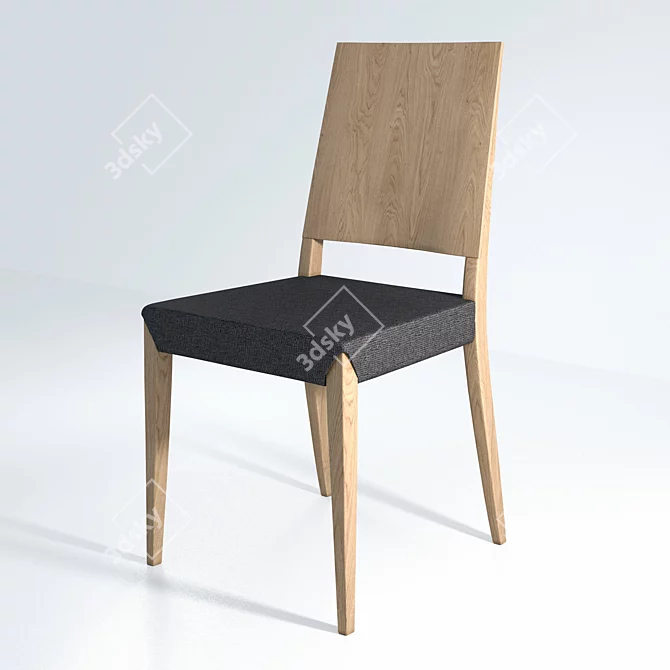 Modern Oak Chair by Tohma 3D model image 2