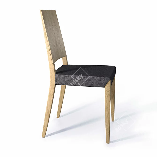 Modern Oak Chair by Tohma 3D model image 3