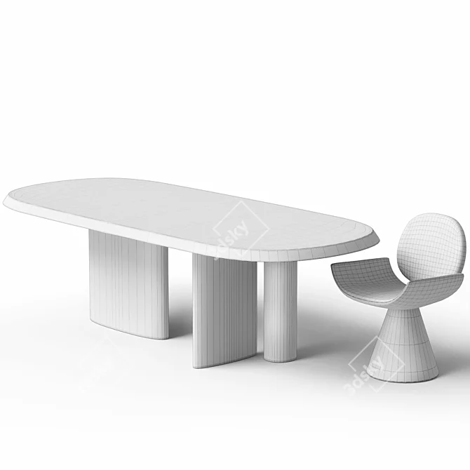Customizable Padiglioni Table and Youpi Chair 3D model image 9