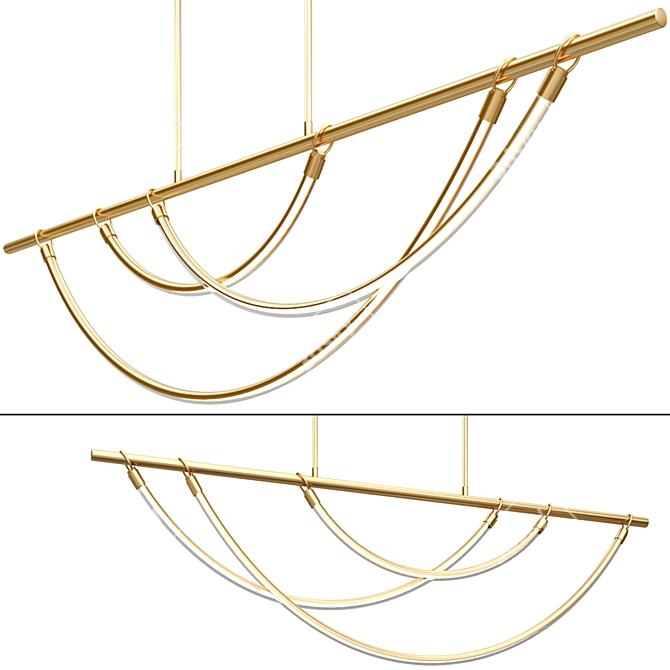 Sleek LED Linear Pendant Light 3D model image 1