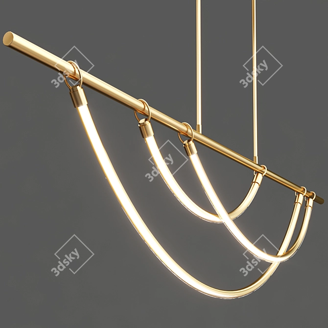 Sleek LED Linear Pendant Light 3D model image 2