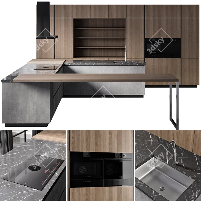Minimalist Kitchen No.5 Set 3D model image 2