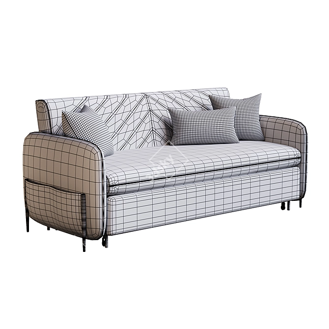 Leath-aire Convertible Sofa Bed Storage 3D model image 3