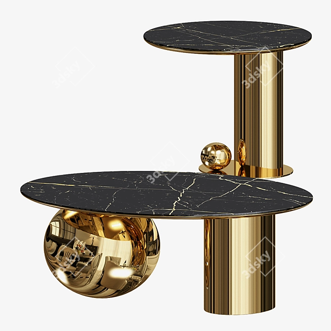 Modern Italian Gold Coffee Table 3D model image 1