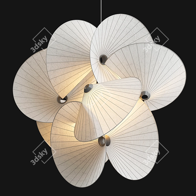  Sleek Serpentine Pendant Light 3D model image 1