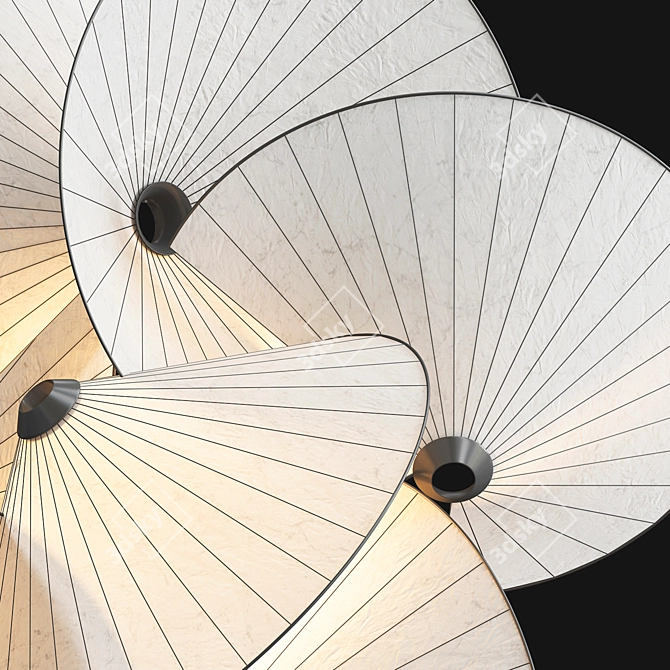  Sleek Serpentine Pendant Light 3D model image 2