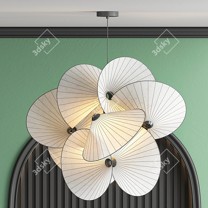  Sleek Serpentine Pendant Light 3D model image 3