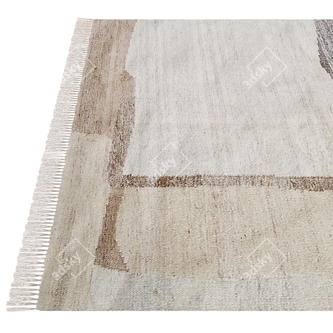 Abstract Wool & Cotton Rug 3D model image 10