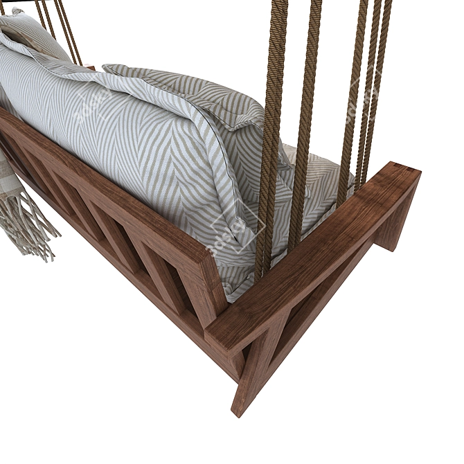 Modern Hanging Bench 3D Model 3D model image 2