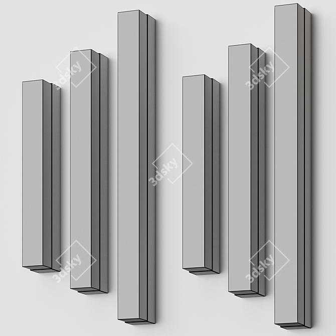 Elegant Marble Wall Lamp Set 3D model image 2