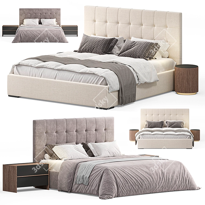 Delavega Bed K19 Modern Design 3D model image 2