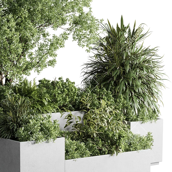 Urban Box Plants Stand Set 3D model image 4