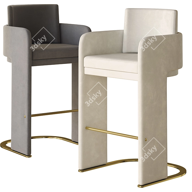 Modern Stool Odiseeia 3D Model 3D model image 2