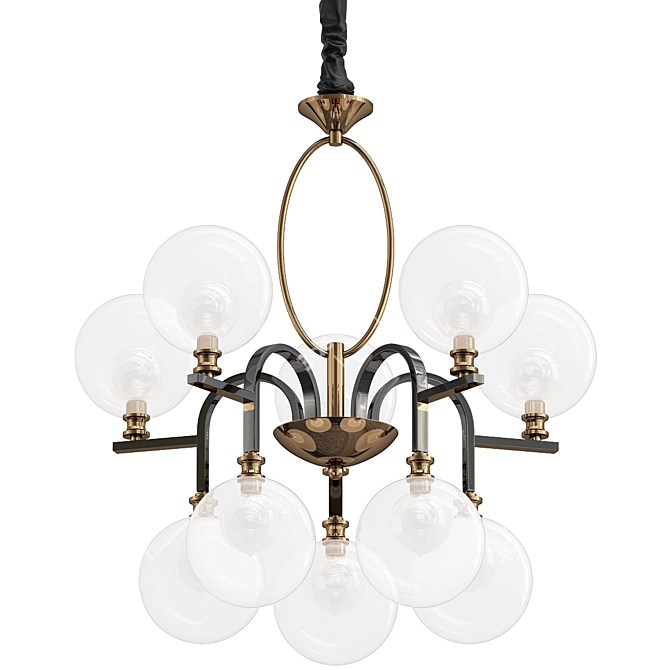 Elegant Clear Glass Pendant Chandelier 3D model image 1