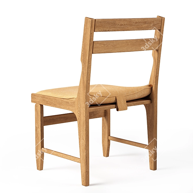 Guillerme & Chambron Oak Dining Chairs 3D model image 3