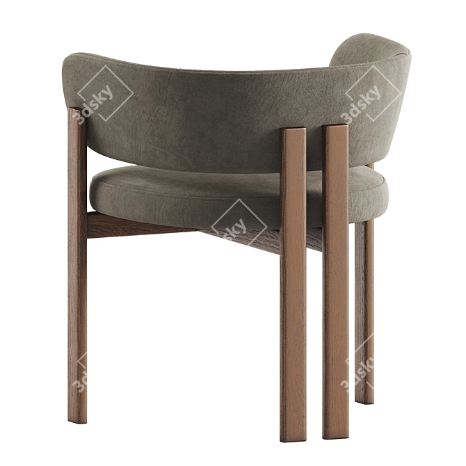 Bay Dining Chair Armrest Wood 3D model image 4