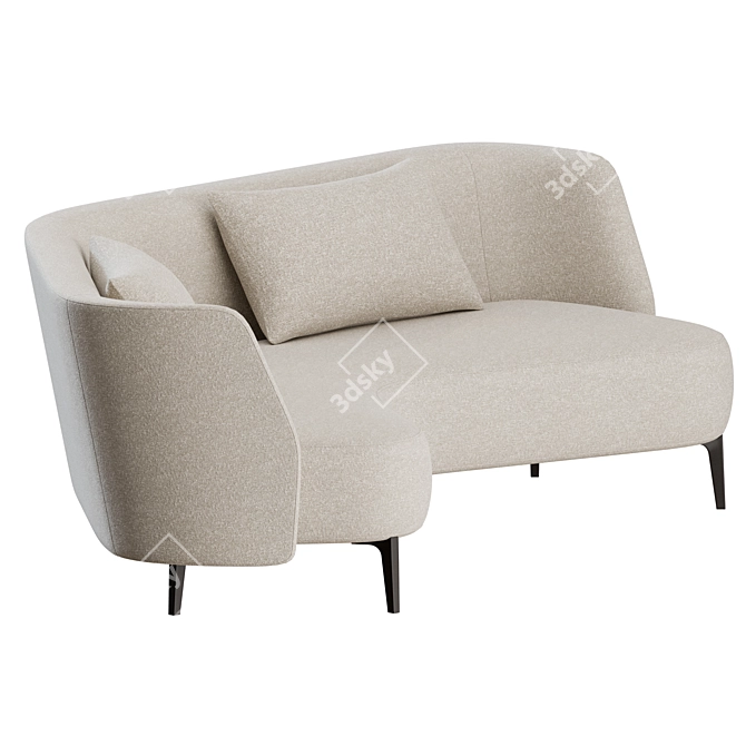 Sleek Sunday Sofa Curve, Poliform 3D model image 1