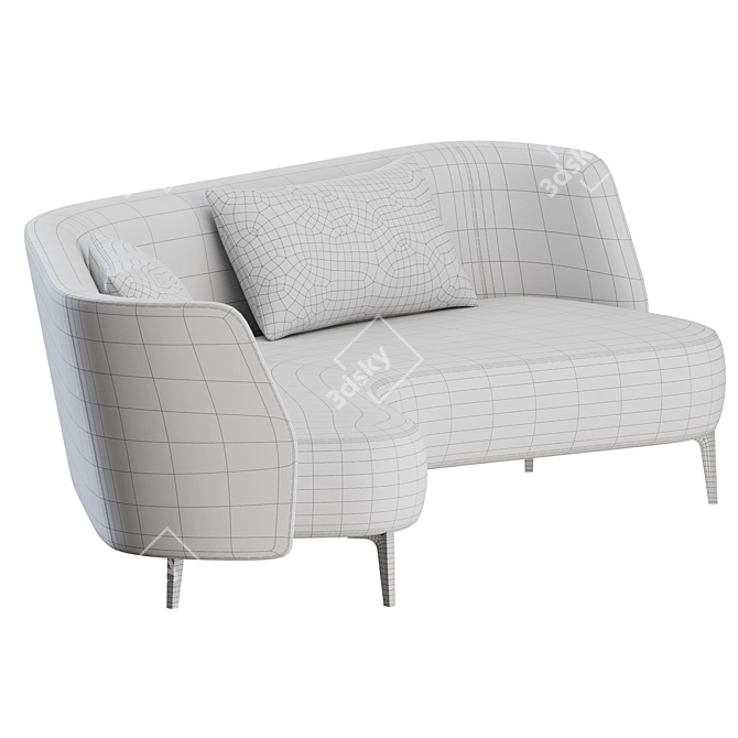 Sleek Sunday Sofa Curve, Poliform 3D model image 4