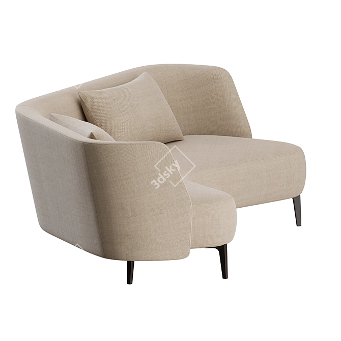 Sleek Sunday Sofa Curve, Poliform 3D model image 5