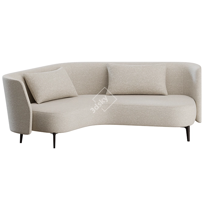 Sleek Sunday Sofa Curve, Poliform 3D model image 6