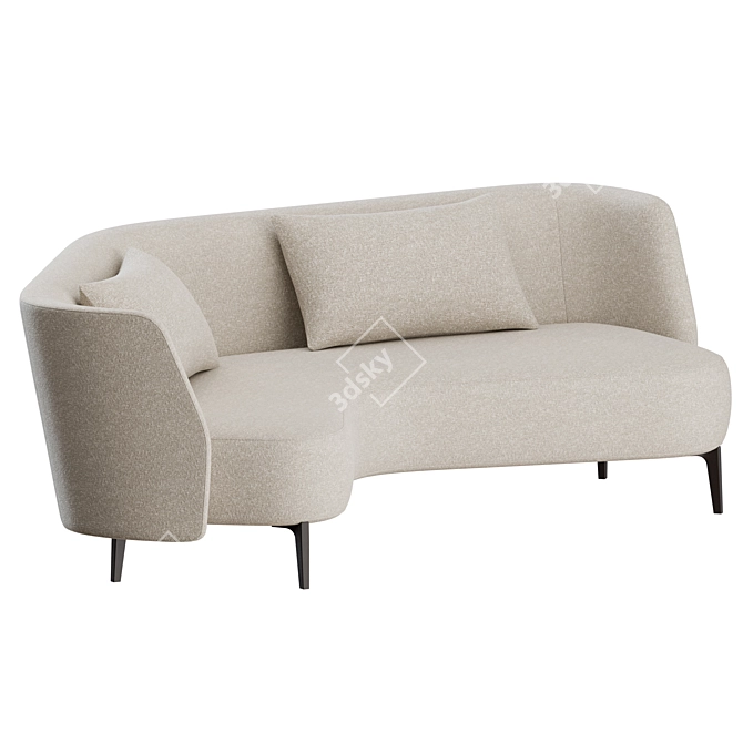 Sleek Sunday Sofa Curve, Poliform 3D model image 7