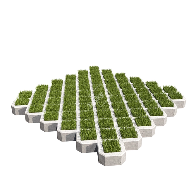 Eco-Grass Concrete Paver 3D model image 3