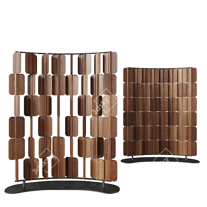 Rotating Wooden Panel Partition 3D model image 3