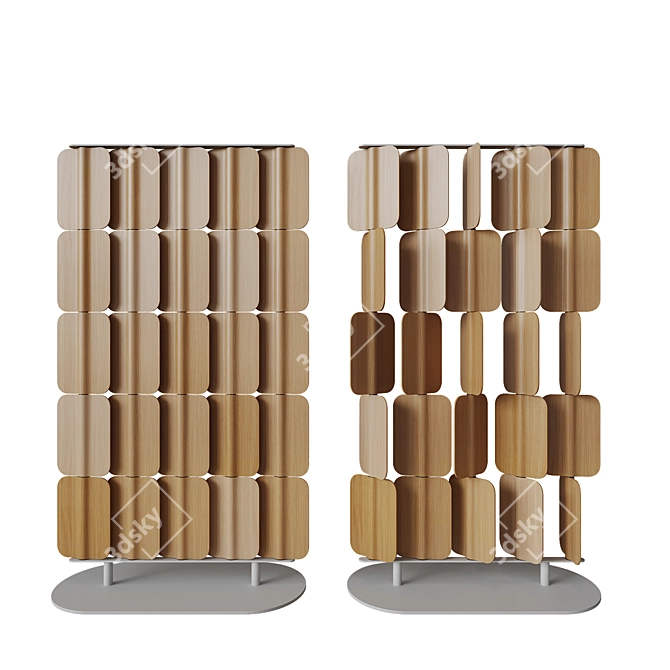 Rotating Wooden Panel Partition 3D model image 5