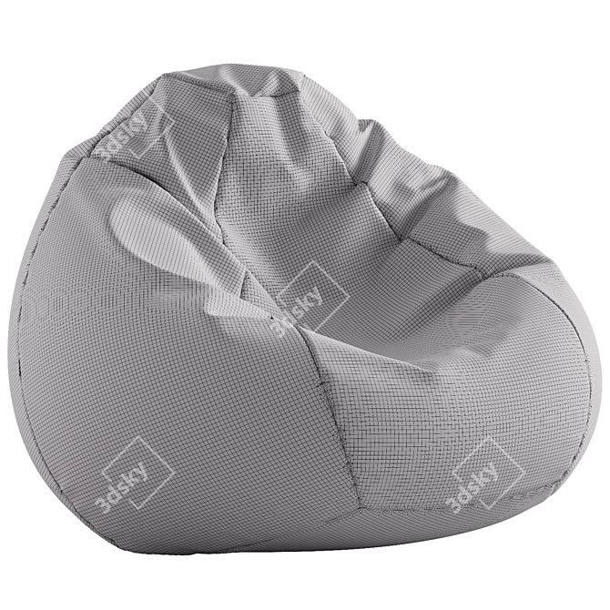 Colorful Bean Bag Chair Pouf 3D model image 5