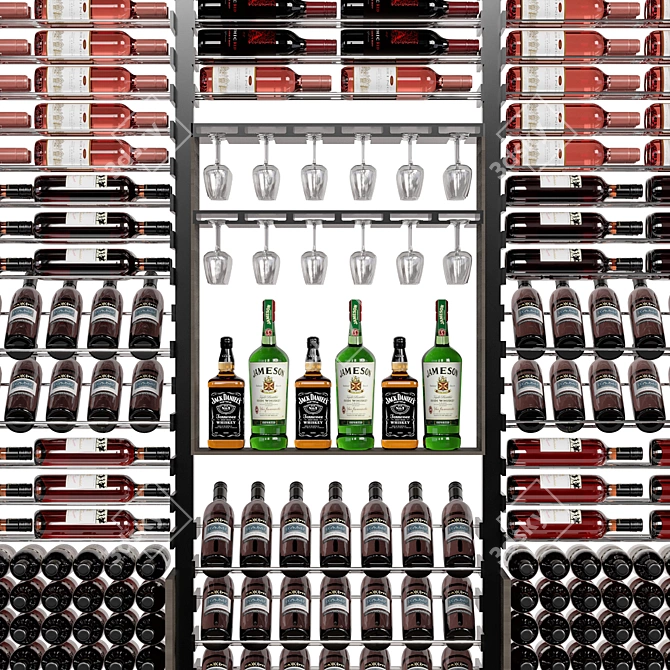 Bottle Display Shelf Set 3D model image 3