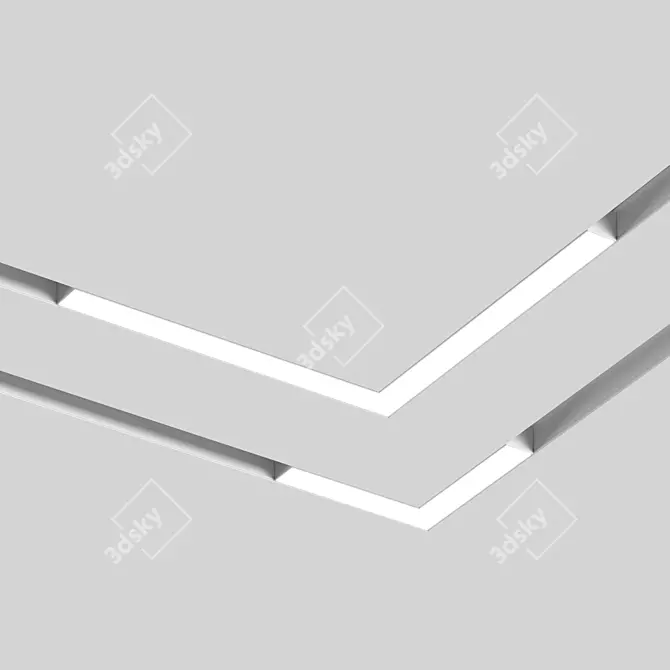 Sleek Corner Linear Track Light 3D model image 2