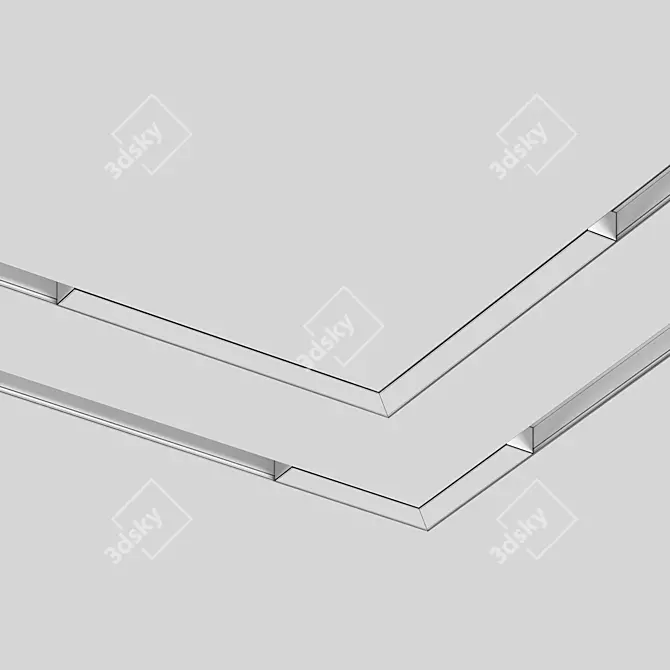 Sleek Corner Linear Track Light 3D model image 3