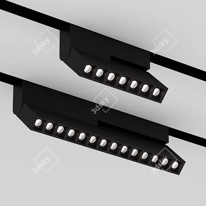 Adjustable Lens Track Light 3D model image 1