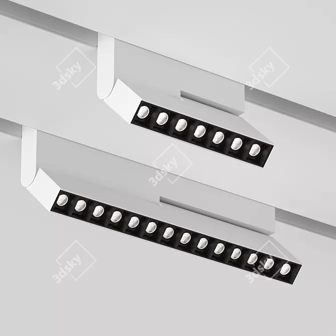 Adjustable Lens Track Light 3D model image 2