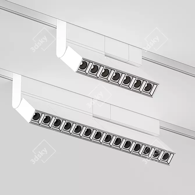 Adjustable Lens Track Light 3D model image 3