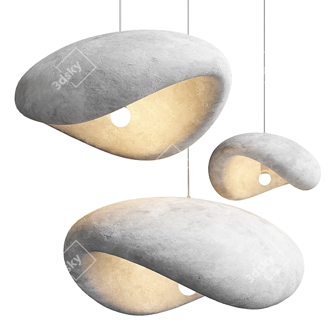 Elegant Dunia Pendant Lamps 3D model image 1