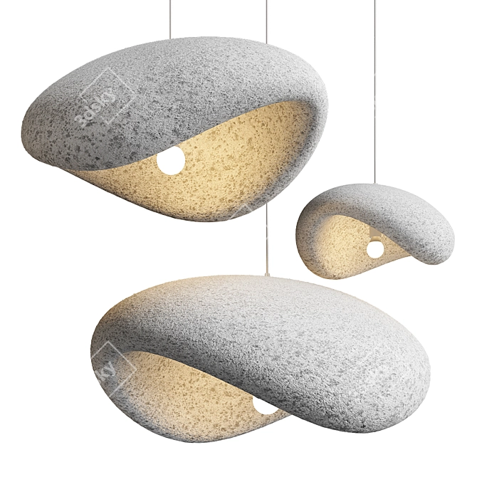 Elegant Dunia Pendant Lamps 3D model image 2