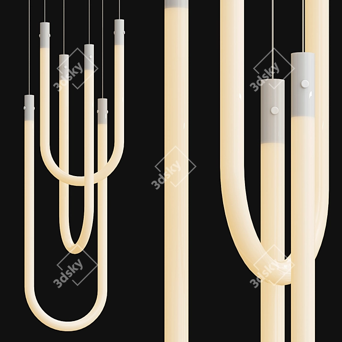 Modern LED Glass Pendant Light 3D model image 1