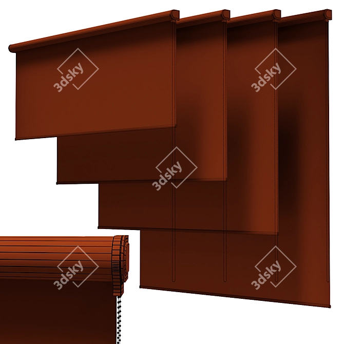 Adjustable Height Roller Shades 3D model image 4
