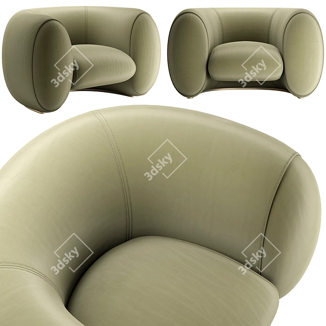 **Molteni&C Cinnamon Armchair | Elegant Design** 3D model image 5