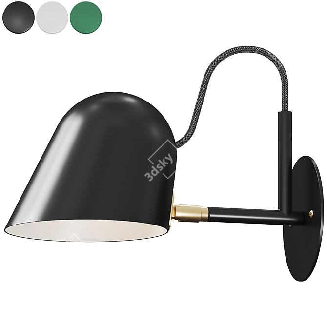Minimalistic Metal Wall Sconce 3D model image 1