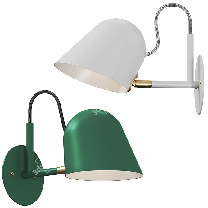 Minimalistic Metal Wall Sconce 3D model image 2