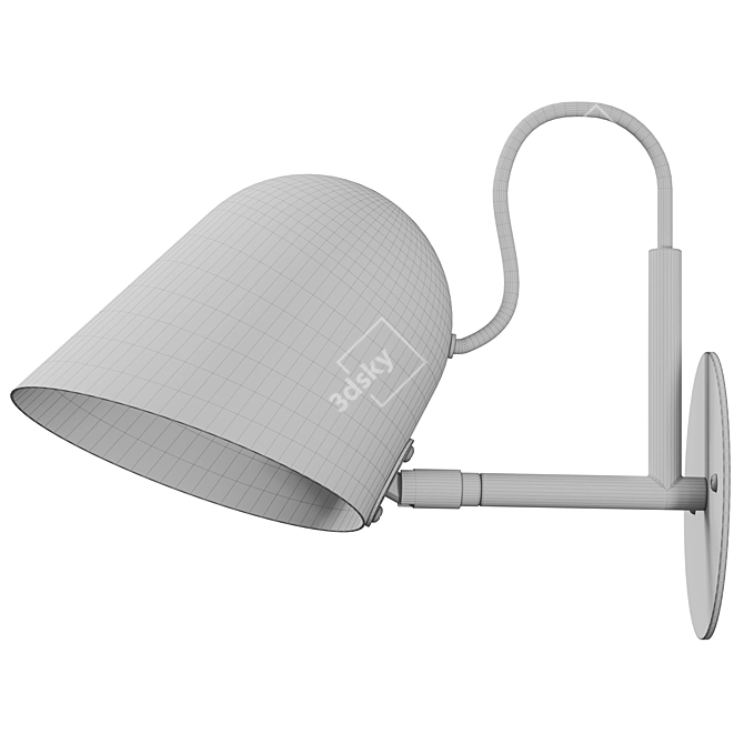 Minimalistic Metal Wall Sconce 3D model image 3