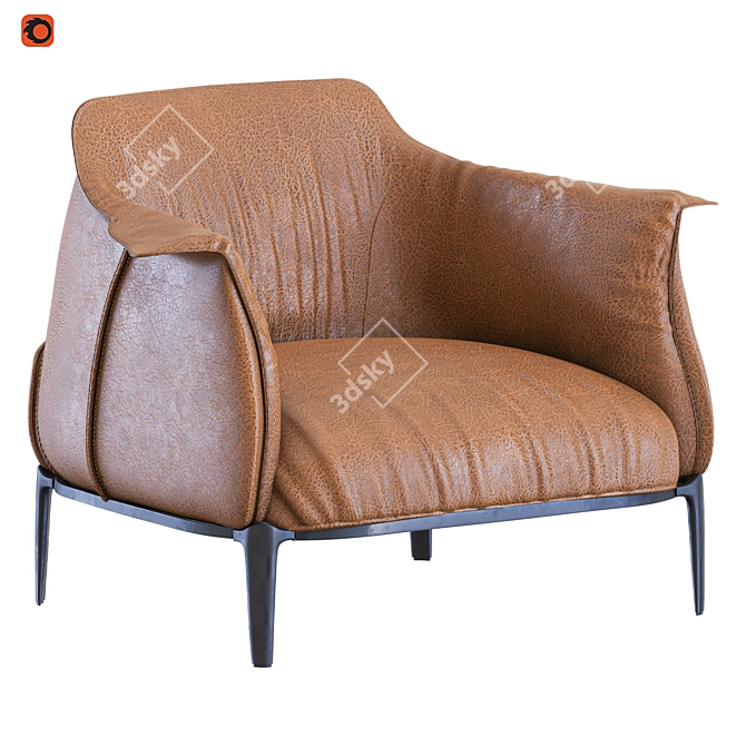 Luxurious ARCHIBALD LARGE Designer Armchair 3D model image 2