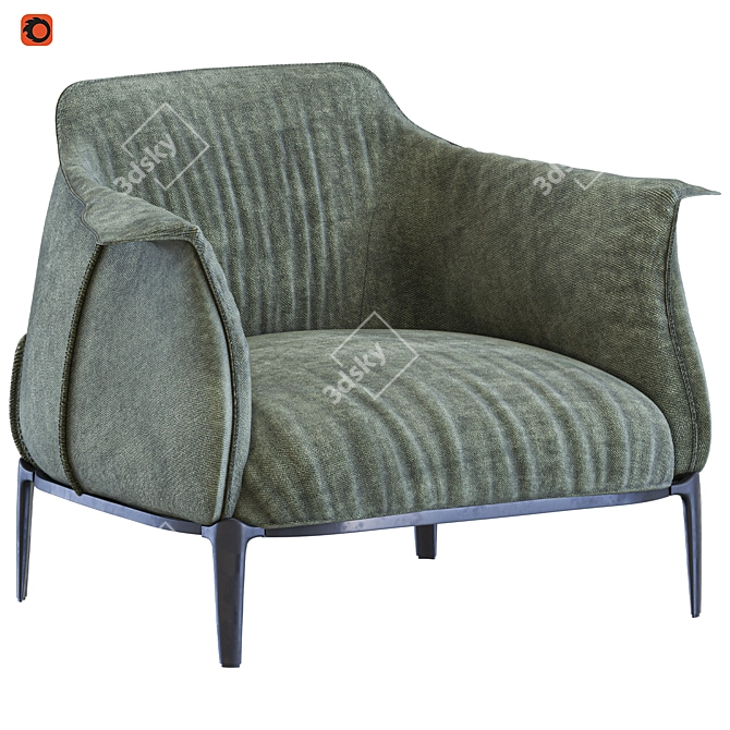 Luxurious ARCHIBALD LARGE Designer Armchair 3D model image 4