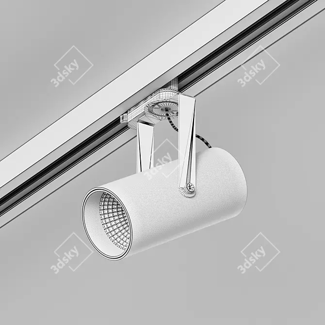 Sleek Adjustable Tube Clip Light 3D model image 3