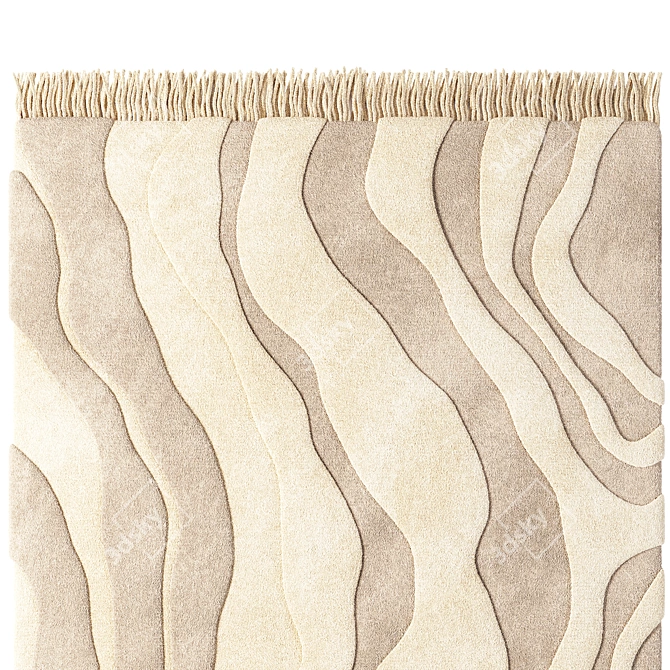 Tufted Sierra Rug: Luxe Textured Accent 3D model image 2