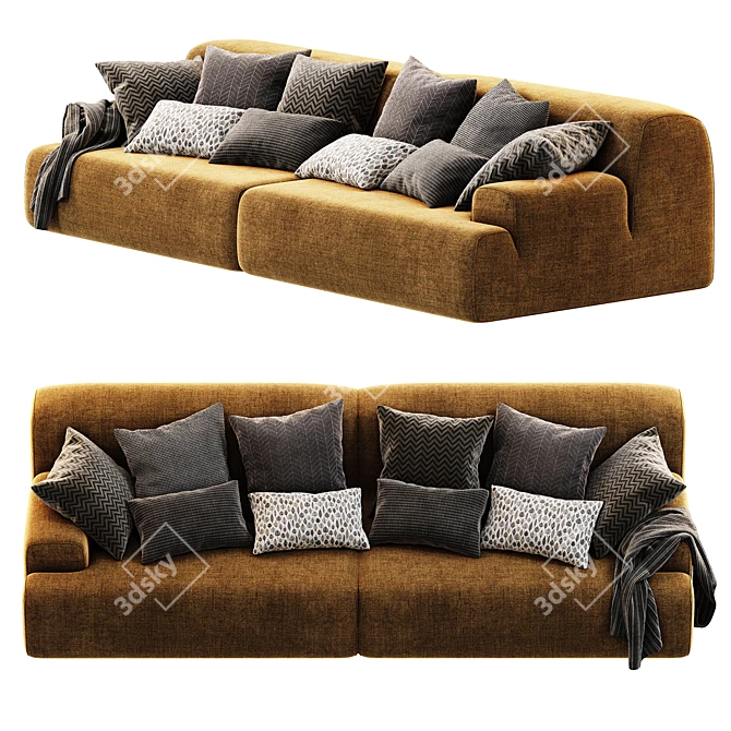 Elegant Meridiani Norton Sofa 3D model image 3