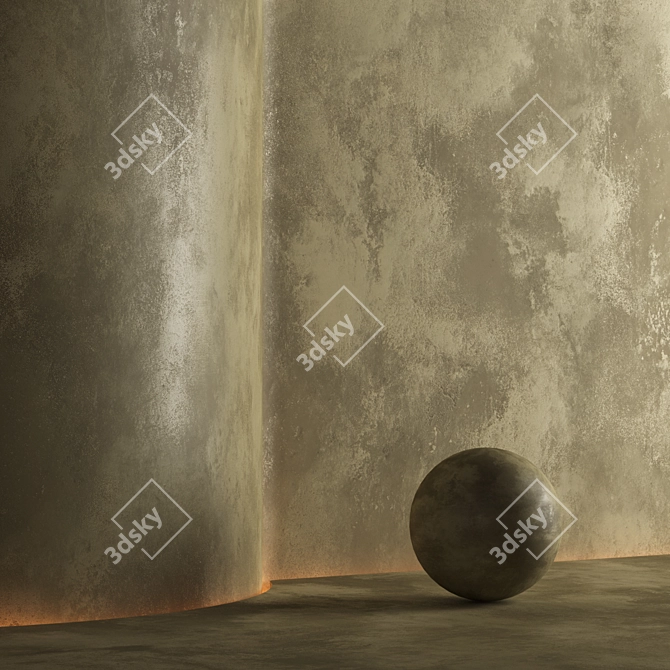 Seamless Texture Decorative Plaster 3D model image 3